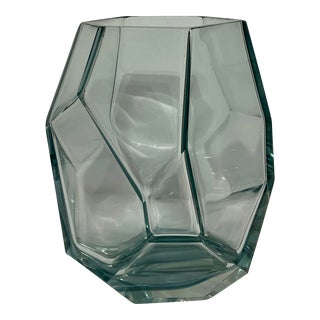 Baker Modern Gray/Blue Glass Gemstone Vase For Sale