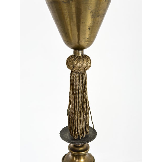 Glass Swedish Grace Three-Arm Chandelier in Brass by Harald Notini Böhlmarks, 1930 For Sale - Image 7 of 9