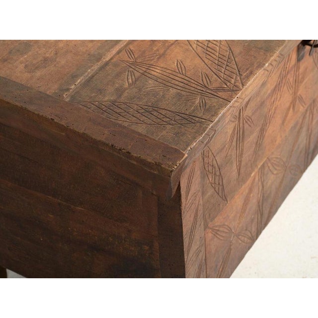 Antique Carved Trunk in Pine Wood, Romania, 1900 For Sale - Image 3 of 11