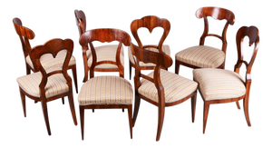 Biedermeier Chairs in Walnut, Austria, 1830s, Set of 8