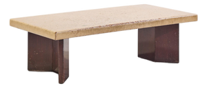 Paul Frankl for Johnson Furniture Mid Century Mahogany and Cork Coffee Table