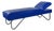 MCM to Streamline Modern or Industrial Chaise Daybed Adjustable Back Royal Blue Vinyl and Chrome For Sale