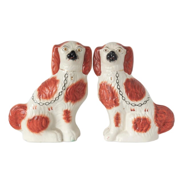 Late 19th Century Oversized Staffordshire Dogs- a Pair For Sale