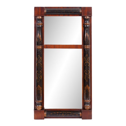 Connecticut Valley Stenciled Split Baluster Mirror, C. 1820-30