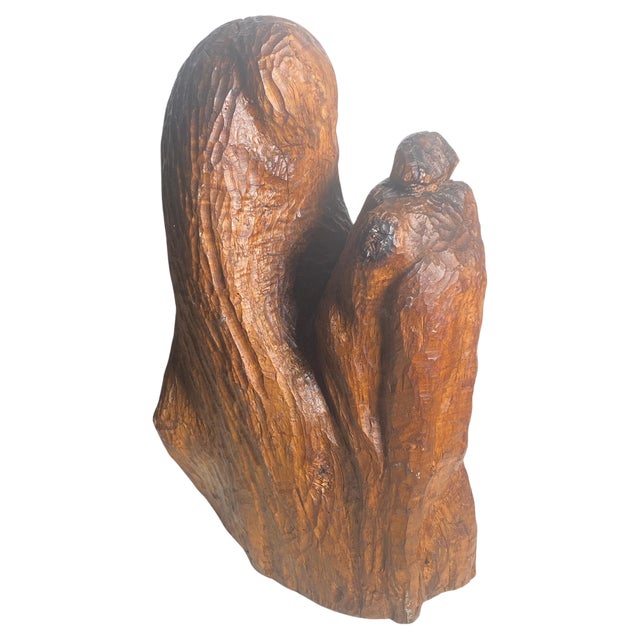 Brutalist Sculpture in Wood, France, 1950s For Sale
