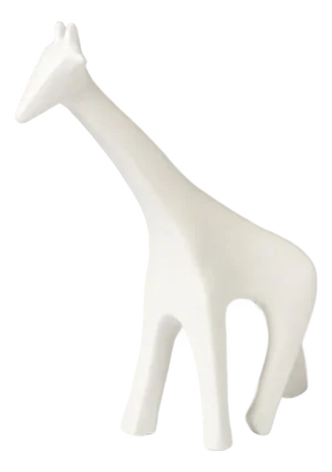 Minimalist Matte White Giraffe Sculpture – Modern Ceramic Decorative Object