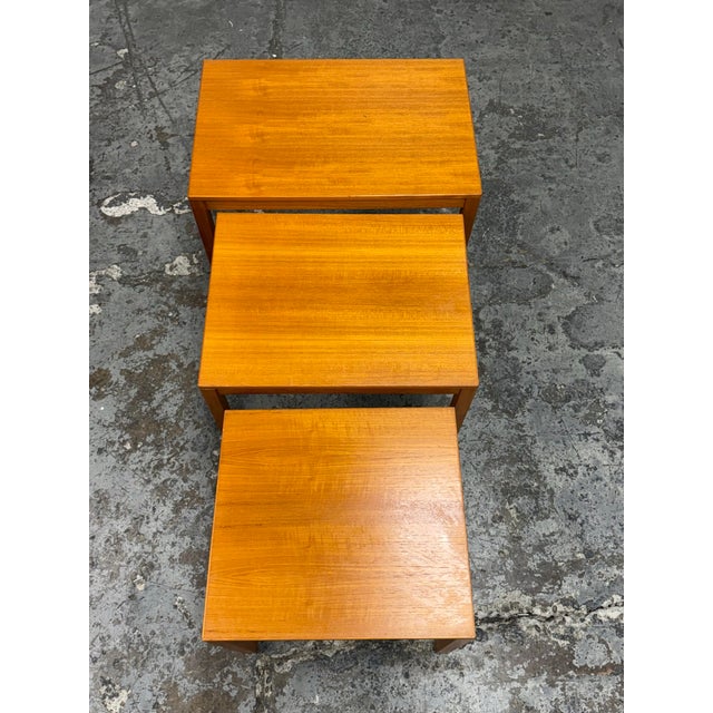 Mid 20th Century Bent Silberg Mobler Teak Nest Tables, Mid 20th Century, Set of Three For Sale - Image 5 of 12