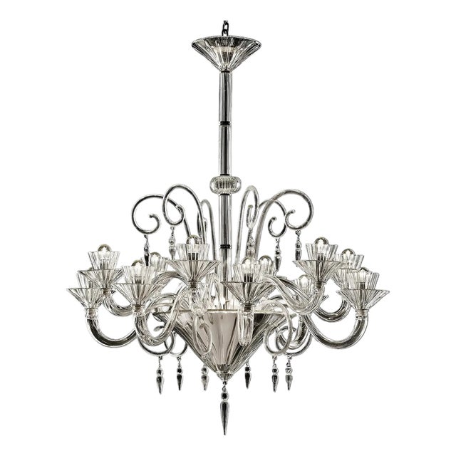 Imperial Transparent Rigadin Murano Glass Chandelier by Simoeng for Simoeng For Sale