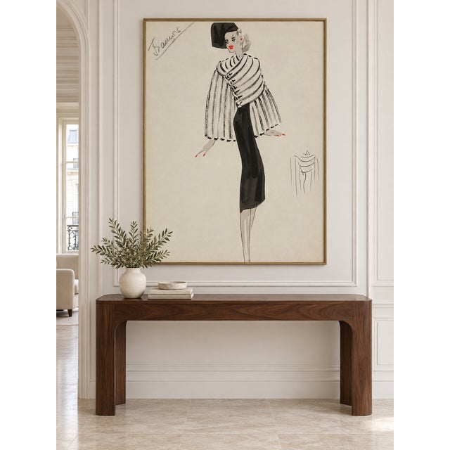 Art Deco Vintage French Fashion Wall Art Print – White Coat & Black Dress, 18" X 24" For Sale - Image 3 of 8