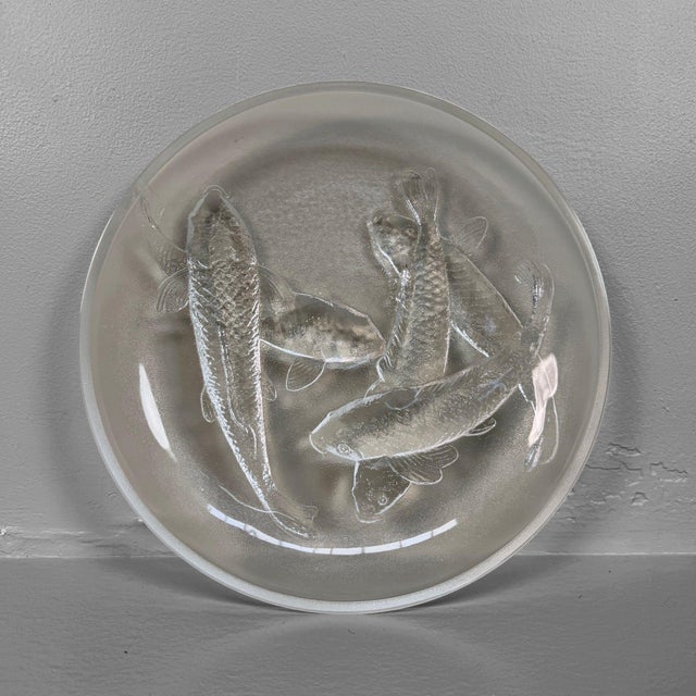Glass Koi Bowl attributed to Ace Glass Tokyo, Japan, 1970 For Sale - Image 9 of 11