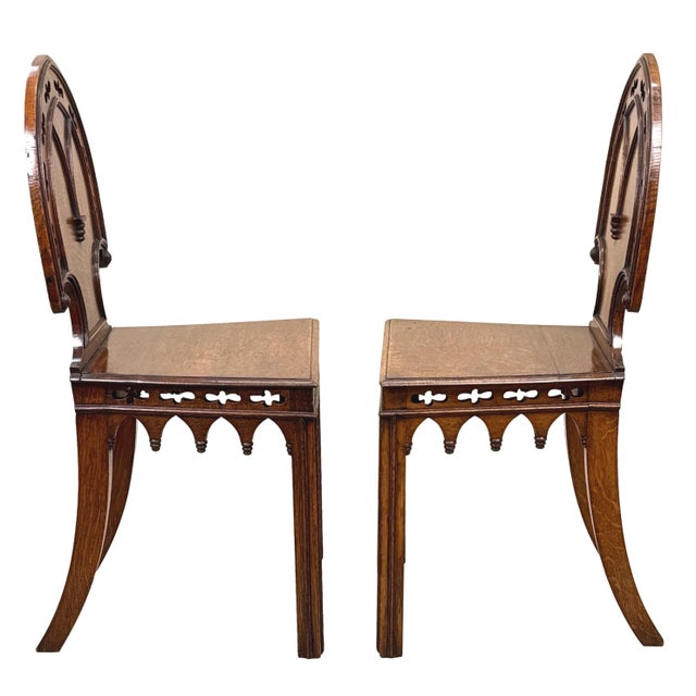 Oak Hall Chairs, 1860, Set of 2 For Sale - Image 6 of 14
