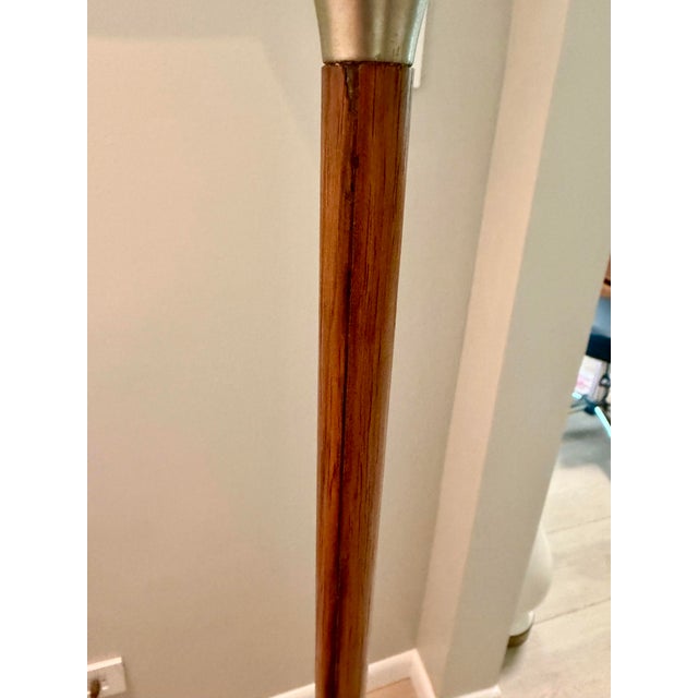 Brown Vintage Mid Century Modern Laurel Rosewood Nickel Mushroom Floor Lamp For Sale - Image 8 of 11