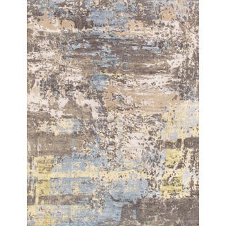 Pasargad Home Modern Abstract Silk & Wool Area Rug For Sale