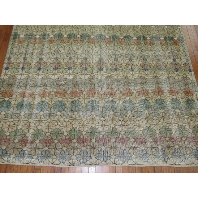 1960s Worn Turkish Deco Rug - 3'6" x 10'4" For Sale In New York - Image 6 of 18