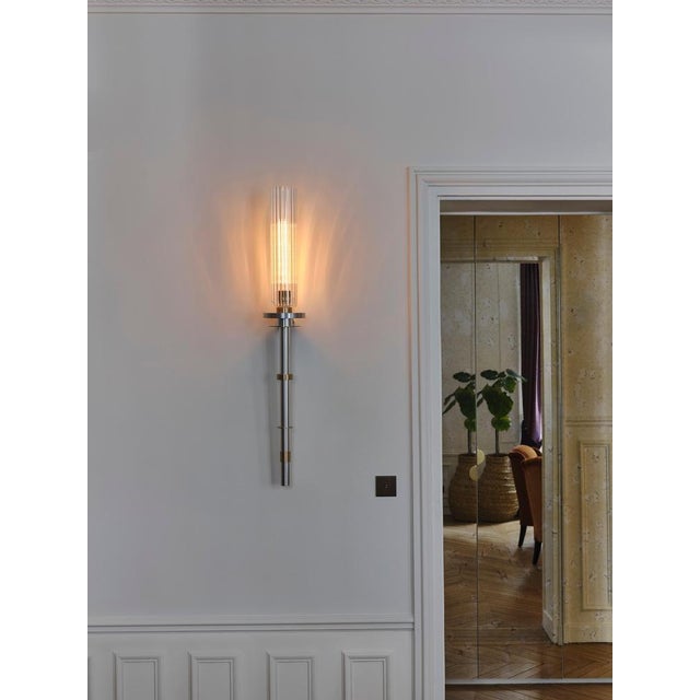 Torca I Wall Lamp in Brass with Aluminum and Fluted Glass by Marine Breynaert For Sale - Image 11 of 12
