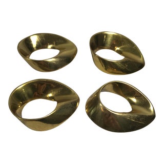 Brass Napkin Rings - Set of 4 For Sale