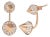 14K Rose Gold 1.00 Cttw Diamond Double Cone Jacket Stud Earring (G-H Color, SI1-SI2 Clarity) For Sale