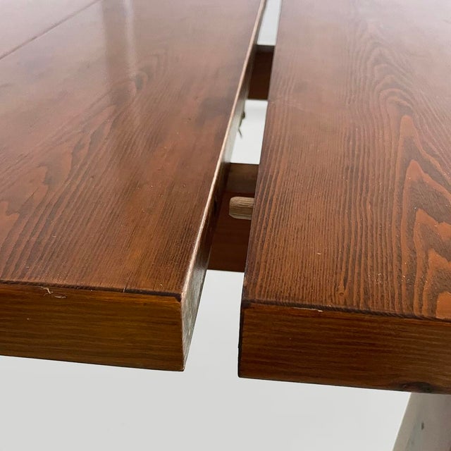 Mid-Century Modern Italian Extendable Wooden Dining Table, 1970s For Sale - Image 6 of 18