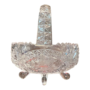 Vintage Footed Leaded Crystal Basket by Hofbauer