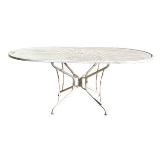 Woodard 72"x42" Wrought Iron Patio Outdoor Oval Dining Table For Sale
