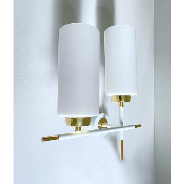 Vintage Opaline Glass Sconces from Lunel, 1960s, Set of 2 For Sale - Image 4 of 16