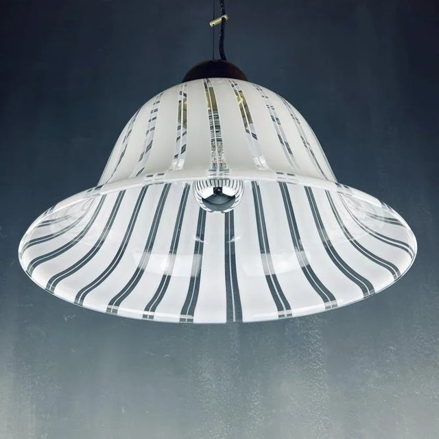 Vintage White Murano Pendant Lamp, Italy, 1970s For Sale - Image 4 of 11