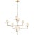 Jane Large Offset Chandelier in Hand-Rubbed Antique Brass with Linen Shades Designer: Alexa Hampton Canopy: 5.25" Square...