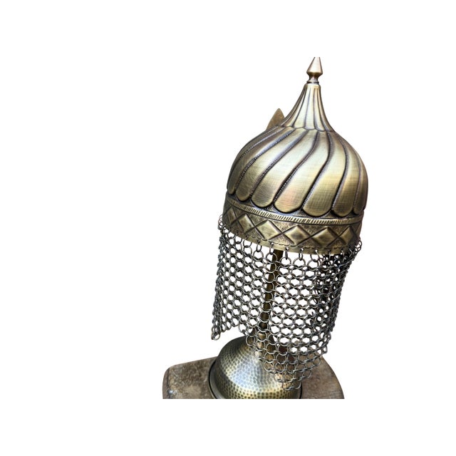 Fluted Brass Tabletop Ottoman Helmet For Sale - Image 10 of 10
