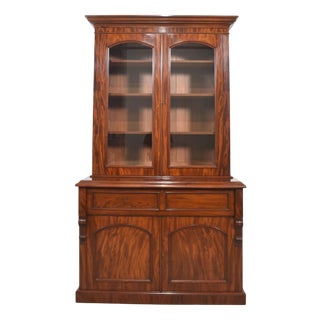 Vintage Mahogany Secretary Bookcase For Sale