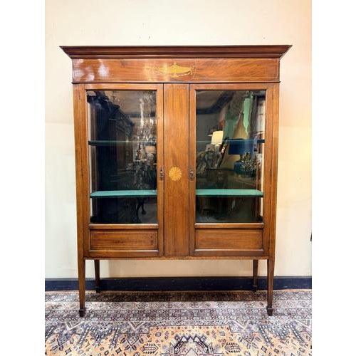 Brown Antique Sheraton Style Display Cabinet, 1800s For Sale - Image 8 of 8