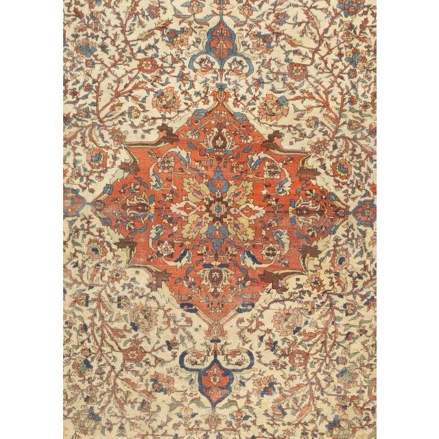 Late 19th Century Antique Persian Farahan Sarouk Rug 7’3" X 10’5" For Sale - Image 5 of 5