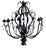 Large Pineapple Chandelier in Blackened Metal and Tassels, 1970s For Sale