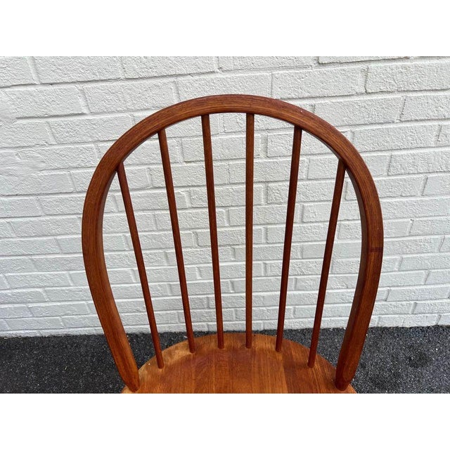 Late 20th Century Vintage Windsor Style Teak Spindle Bow