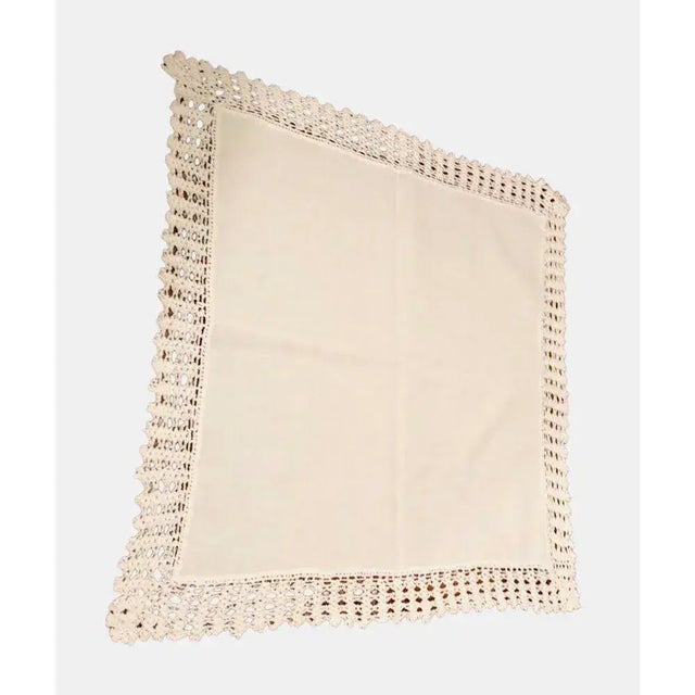 Vintage Gorgeous Hand Lace Trimmed Fancy Dinner Napkins- Set of 3 For Sale - Image 4 of 15