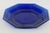 Mid 20th Century Deep Cobalt Blue Glass Plate 8 Sided Octagonal Small Dish Geometric Style 4879b For Sale - Image 5 of 10