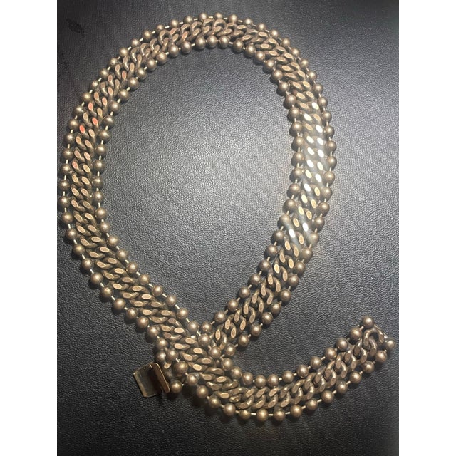 MCM Solid Brass Bronze Metal Articulating Necklace Chain For Sale - Image 4 of 6