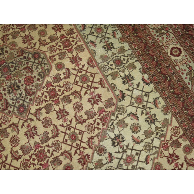 Early 20th Century Pistachio Field Persian Tabriz Mahi Fish Carpet For Sale - Image 4 of 6