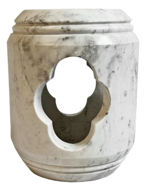 White Marble Shower Garden Stool