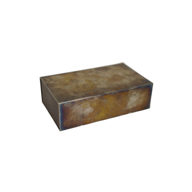 Art Deco Mid 20th Century Etched Silverplate Art Deco Mahogany Sliding Cigarette Keepsake Box 5" For Sale - Image 3 of 14