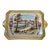 Italian Tray Dipinto A. Mano Pottery Hand-Painted Ceramic Serving Tray or Plate With Handles, Landscape Scene With Building & Water, Trees For Sale
