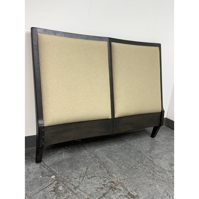 Transitional Queen Size Wood + Upholstered Headboard For Sale - Image 3 of 12