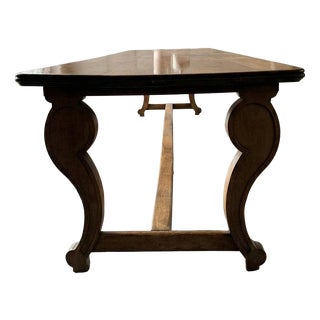 Antique French Monastery Dining Table in Nutwood, 19th Century For Sale