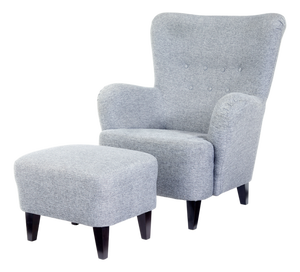 Set of Scandinavian Grace Lounge Chair with Ottoman, 2004, Set of 2