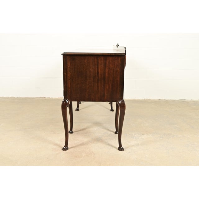 Limbert Antique Queen Anne Carved Mahogany Sideboard or Bar Cabinet, Circa 1920s For Sale - Image 9 of 12