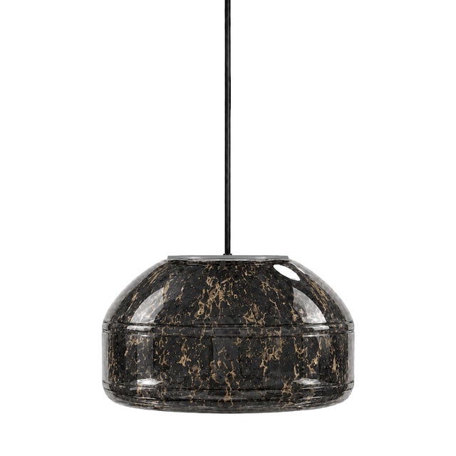Black Marble Blown Glass Pendant Light by Artem Zakharchenko-Halytskyi For Sale