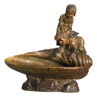 Terracotta Sculpture Forming a Lamp, 1920s-1940s For Sale