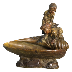 Terracotta Sculpture Forming a Lamp, 1920s-1940s