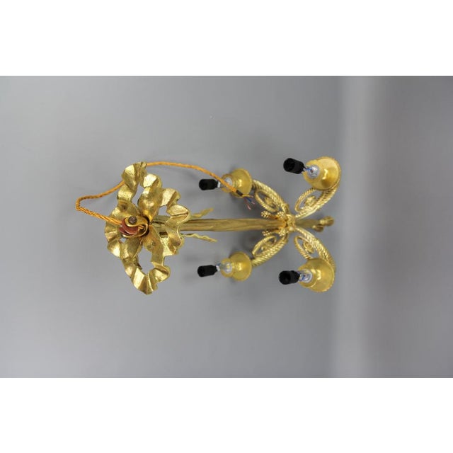 Louis XVI French Bronze Ribbon and Tassel Four-Light Chandelier, 1910s For Sale - Image 17 of 18