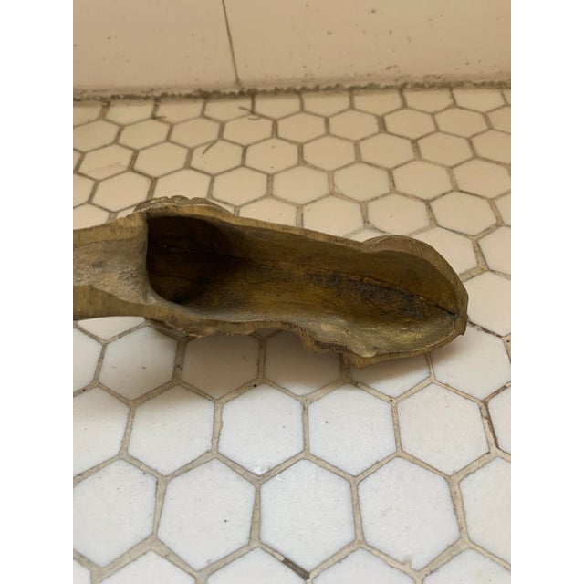 Metal Mid Century Brass Lion Statue Decor For Sale - Image 7 of 9