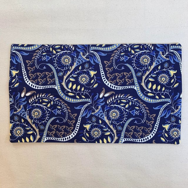 Contemporary Designer Vicki Payne Free Spirit Blue Brown Tan Yellow Modern Botanical Paisley Leaves Pillow Covers- Pair For Sale - Image 3 of 5